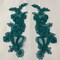 1 Pair Beaded & Corded Floral Lace Applique 9" x 2.5" Each Side